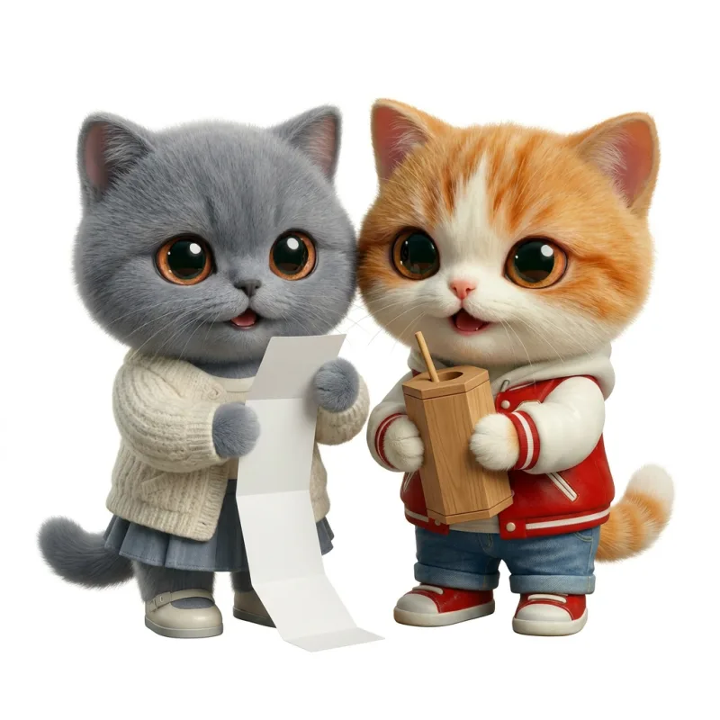 おみくじを持ったココとちくわのマスコットキャラクター